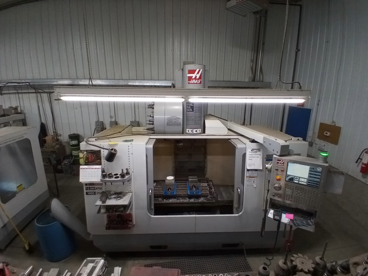 Haas CNC vertical machining center in the Mosaix Mechanical shop
